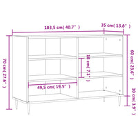 Credenza Bianco Lucido 103,5x35x70 cm in Legno Multistrato 827102