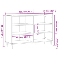 Credenza Rovere Fumo 103,5x35x70 cm in Legno Multistrato 827105