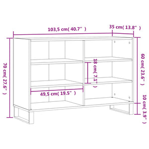 Credenza Rovere Marrone 103,5x35x70 cm in Legno Multistrato 827123