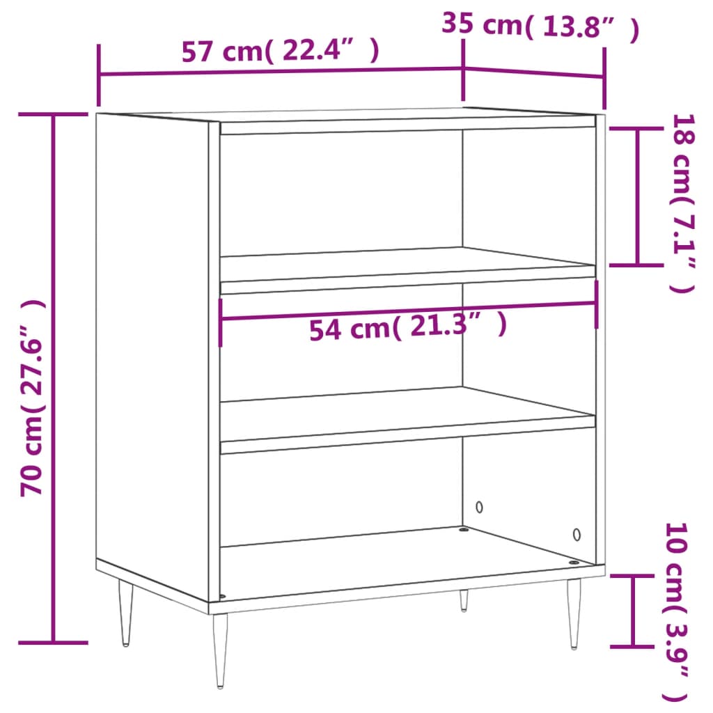 Credenza Rovere Sonoma 57x35x70 cm in Legno Multistrato 827127