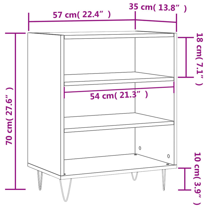 Credenza Bianca 57x35x70 cm in Legno Multistrato 827132