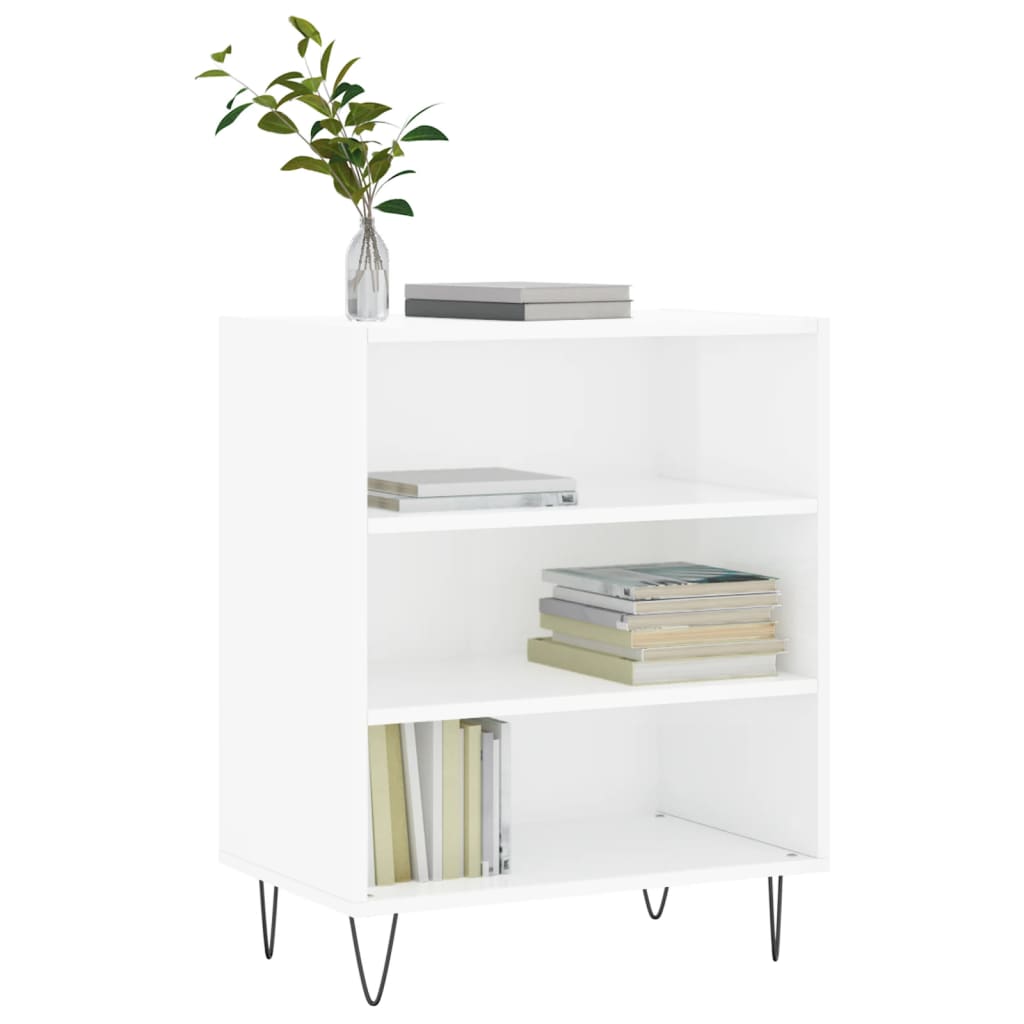 Credenza Bianco Lucido 57x35x70 cm in Legno Multistrato 827134