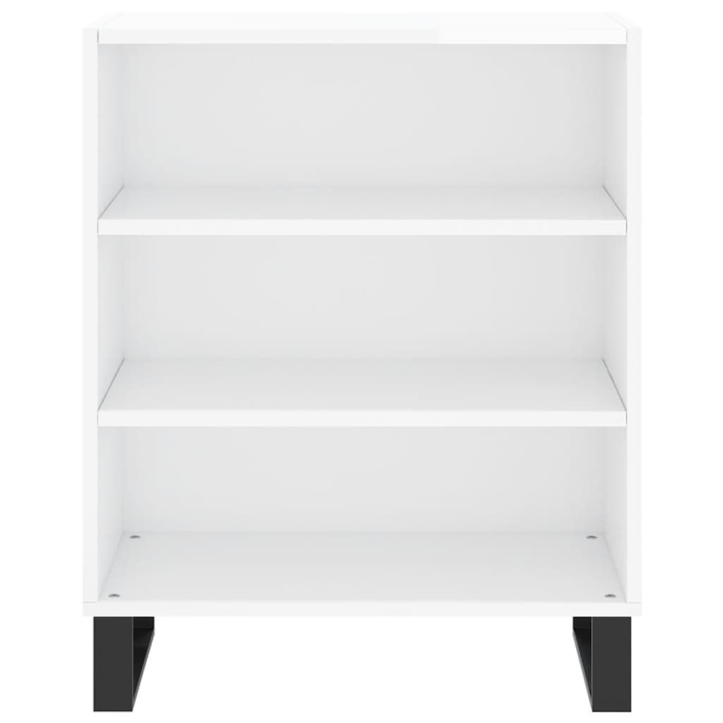 Credenza Bianco Lucido 57x35x70 cm in Legno Multistrato 827142