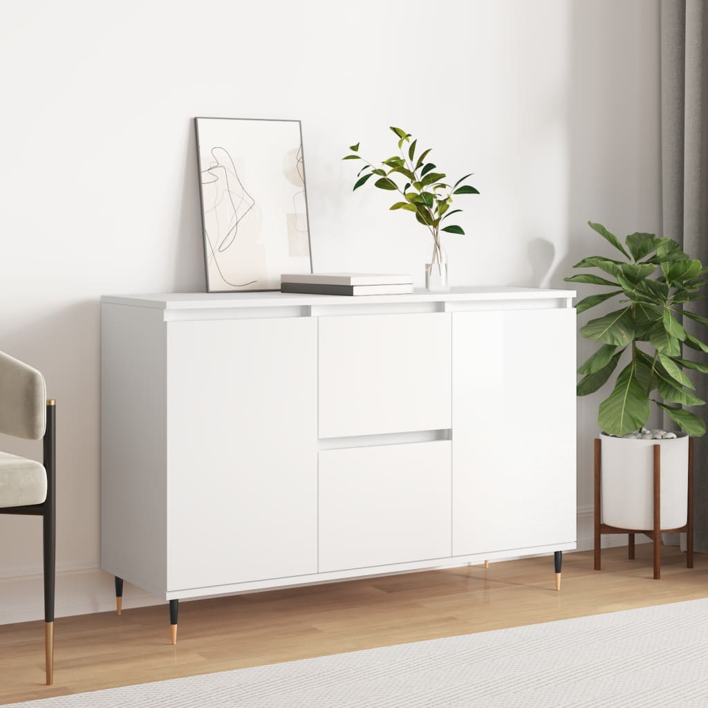 Credenza Bianco Lucido 104x35x70 cm in Legno Multistratocod mxl 104080