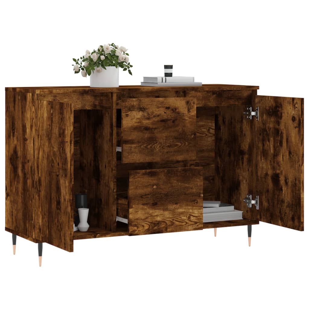 Credenza Rovere Fumo 104x35x70 cm in Legno Multistrato 827201