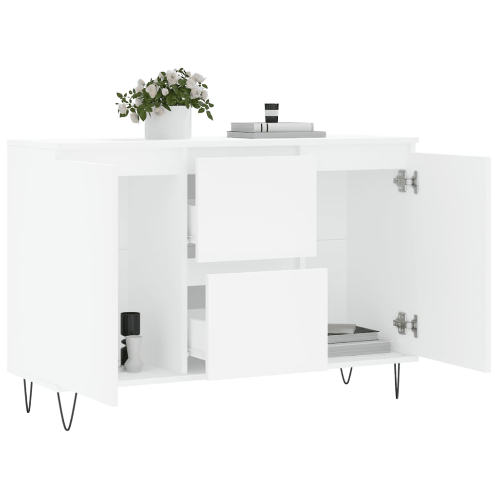 Credenza Bianca 104x35x70 cm in Legno Multistrato 827204