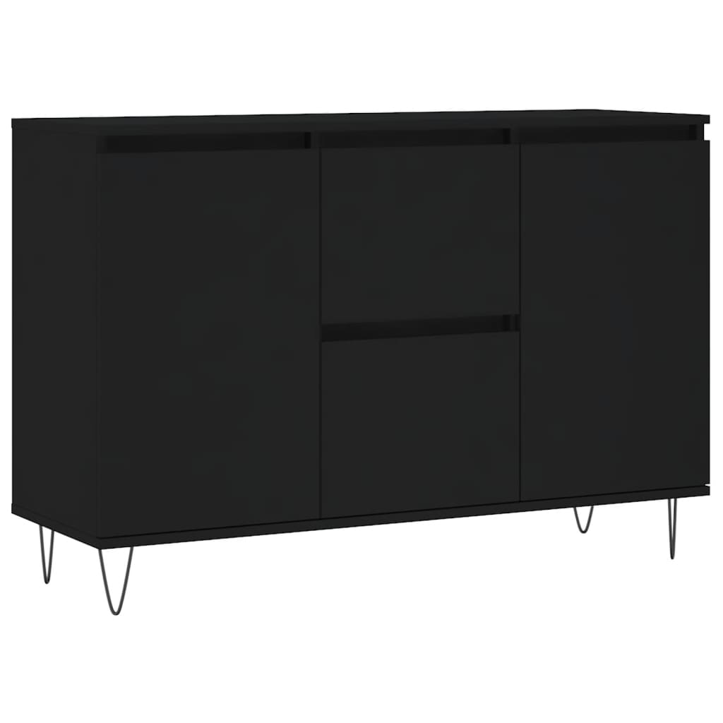 Credenza Nera 104x35x70 cm in Legno Multistrato 827205