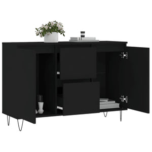 Credenza Nera 104x35x70 cm in Legno Multistrato 827205