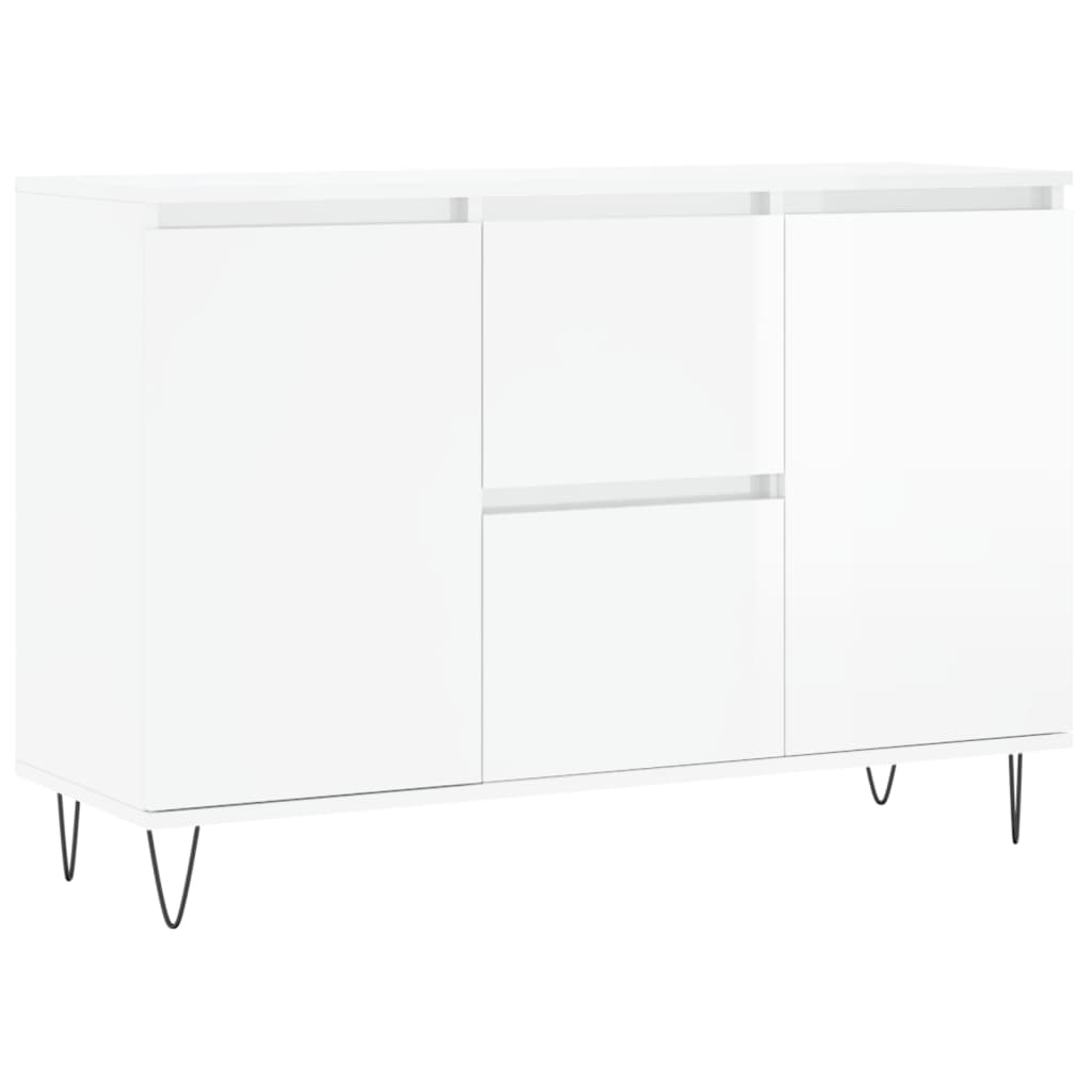 Credenza Bianco Lucido 104x35x70 cm in Legno Multistratocod mxl 128634