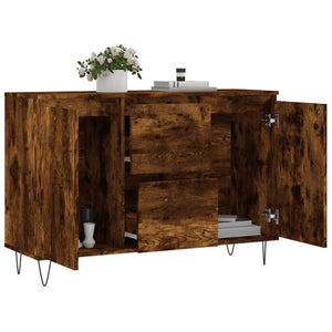 Credenza Rovere Fumo 104x35x70 cm in Legno Multistrato 827209