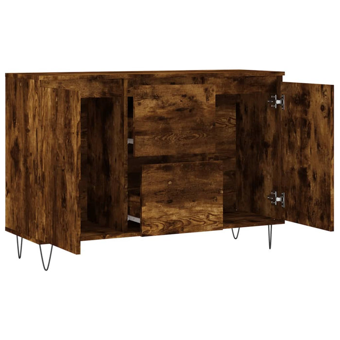 Credenza Rovere Fumo 104x35x70 cm in Legno Multistrato 827209