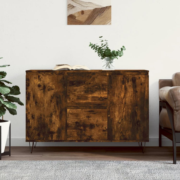 Credenza Rovere Fumo 104x35x70 cm in Legno Multistrato 827209