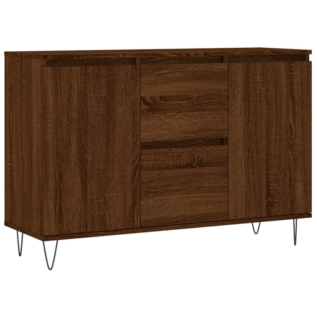 Credenza Rovere Marrone 104x35x70 cm in Legno Multistrato 827211