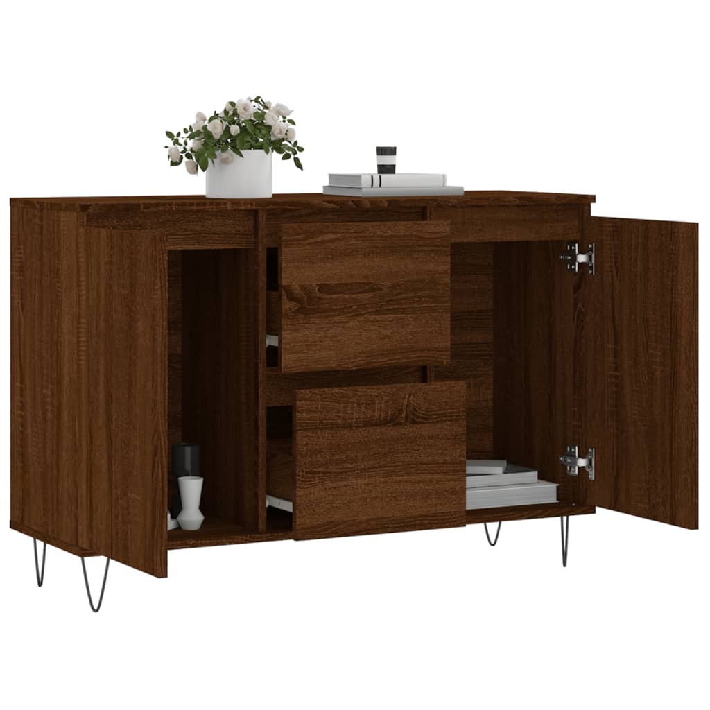 Credenza Rovere Marrone 104x35x70 cm in Legno Multistrato 827211