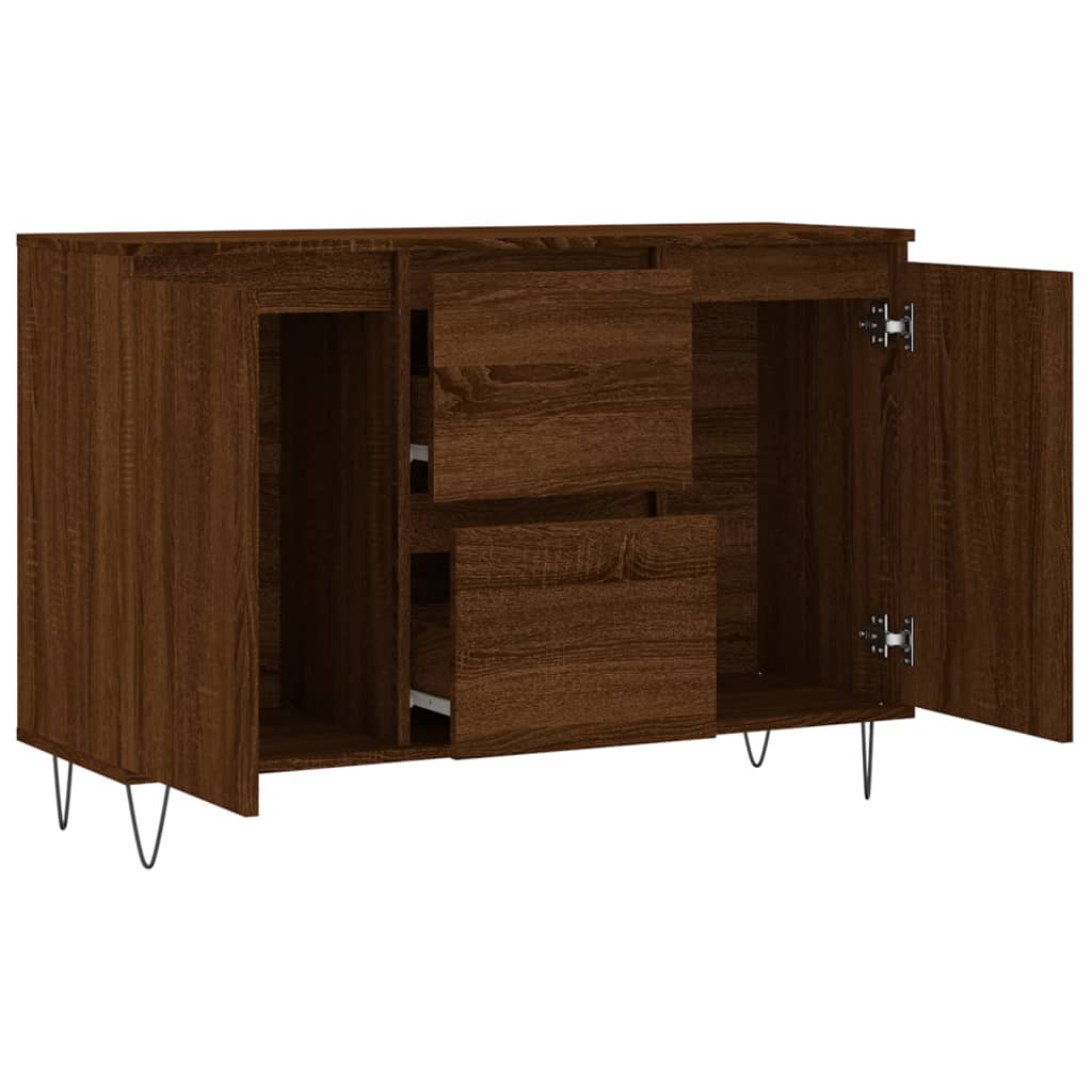 Credenza Rovere Marrone 104x35x70 cm in Legno Multistrato 827211