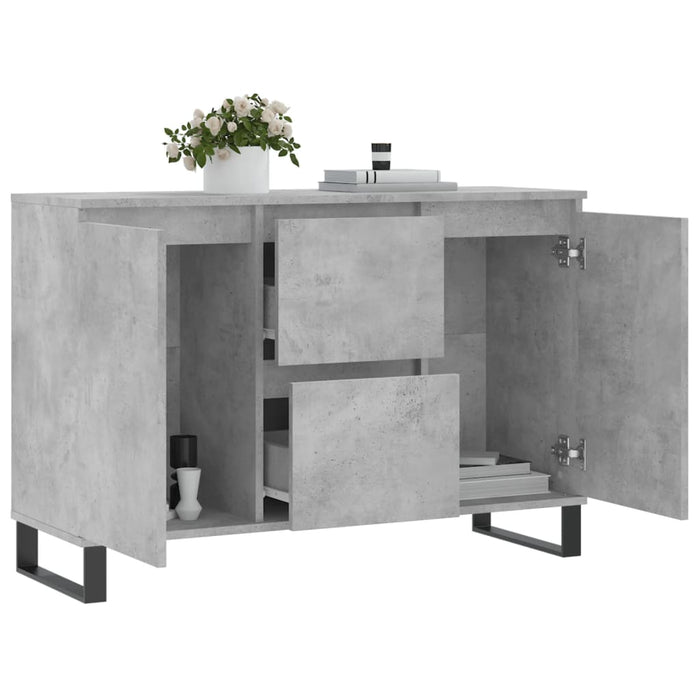 Credenza Grigio Cemento 104x35x70 cm in Legno Multistrato 827216