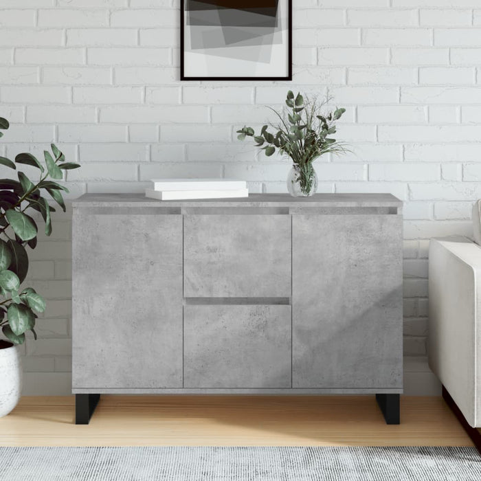 Credenza Grigio Cemento 104x35x70 cm in Legno Multistrato 827216