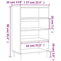 Credenza Nera 57x35x90 cm in Legno Multistrato 827221