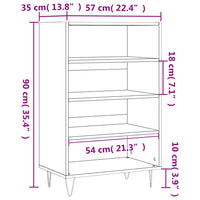 Credenza Bianca 57x35x90 cm in Legno Multistrato 827228