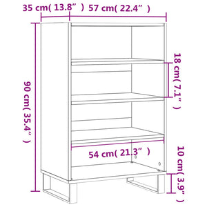 Credenza Bianca 57x35x90 cm in Legno Multistrato 827236