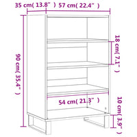 Credenza Rovere Fumo 57x35x90 cm in Legno Multistrato 827241