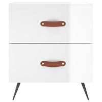 Comodino Bianco Lucido 40x35x47,5 cm in Legno Multistrato 827248