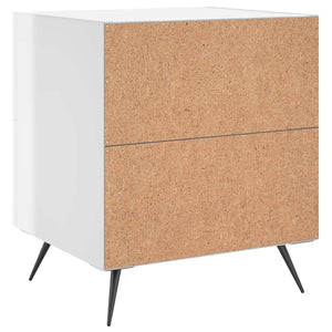 Comodino Bianco Lucido 40x35x47,5 cm in Legno Multistrato 827248