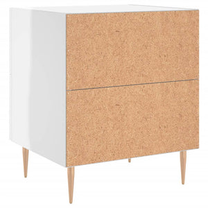 Comodini 2 pz Bianco Lucido 40x35x47,5 cm in Legno Multistrato 827281