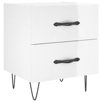 Comodino Bianco Lucido 40x35x47,5 cm in Legno Multistratocod mxl 80389