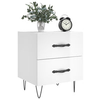 Comodino Bianco Lucido 40x35x47,5 cm in Legno Multistratocod mxl 80389