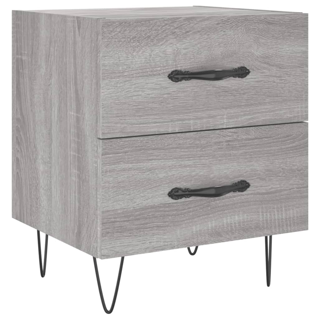 Comodino Grigio Sonoma 40x35x47,5 cm in Legno Multistrato 827304