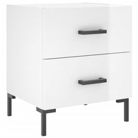 Comodini 2 pz Bianco Lucido 40x35x47,5 cm in Legno Multistrato 827313