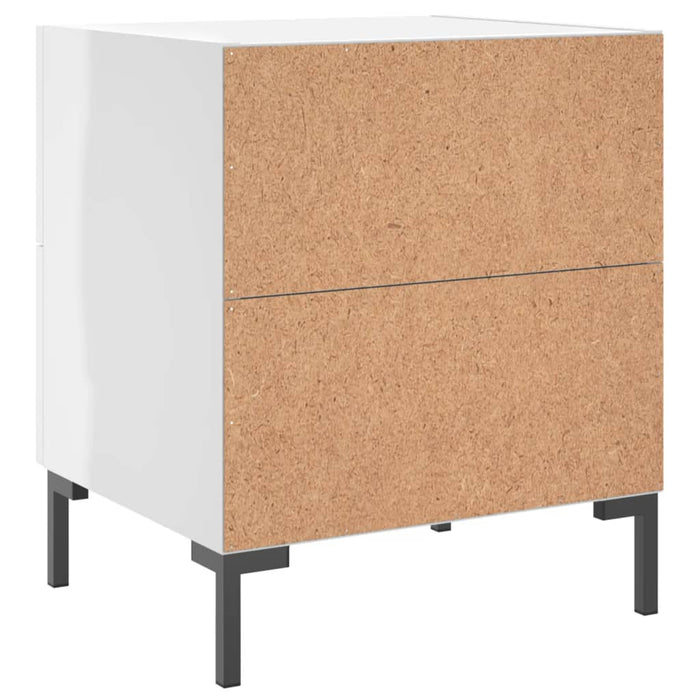 Comodini 2 pz Bianco Lucido 40x35x47,5 cm in Legno Multistrato 827313