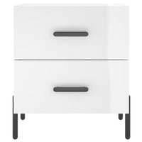 Comodino Bianco Lucido 40x35x47,5 cm in Legno Multistrato 827328