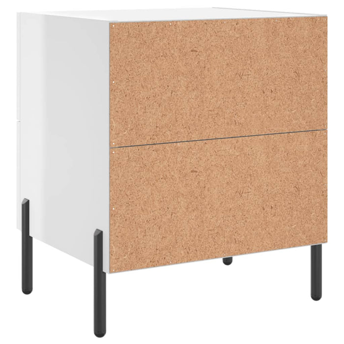 Comodini 2 pz Bianco Lucido 40x35x47,5 cm in Legno Multistrato 827329