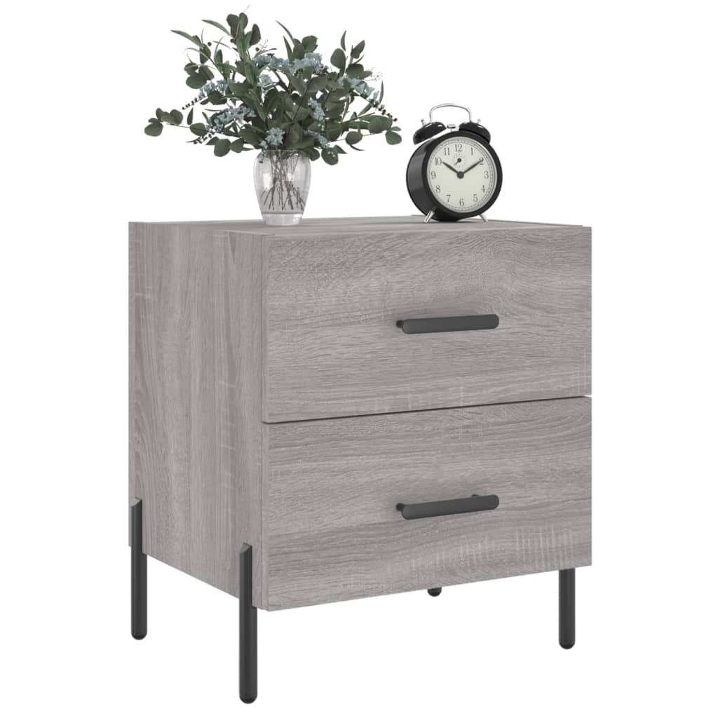 Comodini 2 pz Grigio Sonoma 40x35x47,5 cm in Legno Multistrato 827337