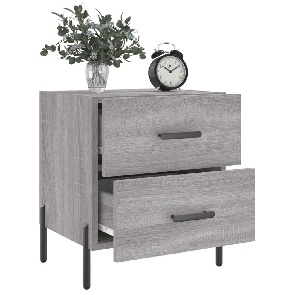 Comodini 2 pz Grigio Sonoma 40x35x47,5 cm in Legno Multistrato 827337