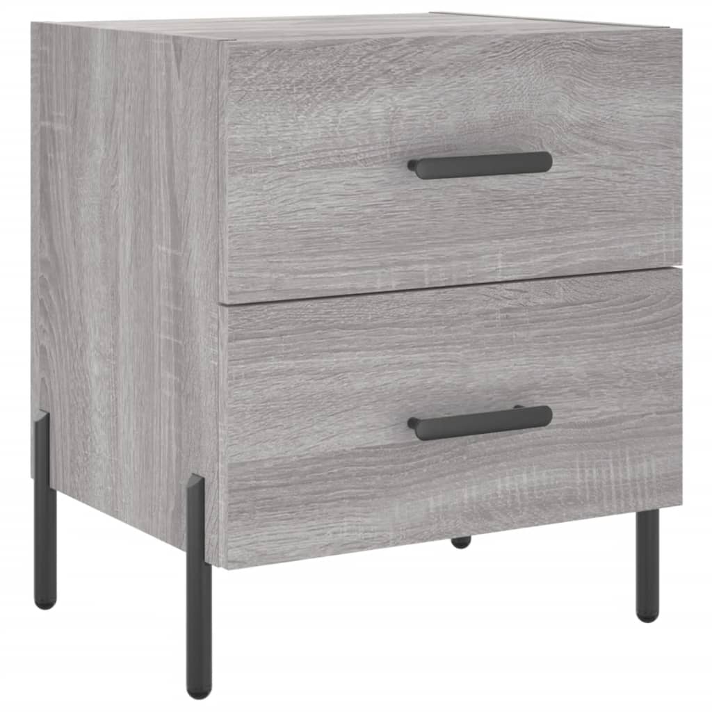 Comodini 2 pz Grigio Sonoma 40x35x47,5 cm in Legno Multistrato 827337