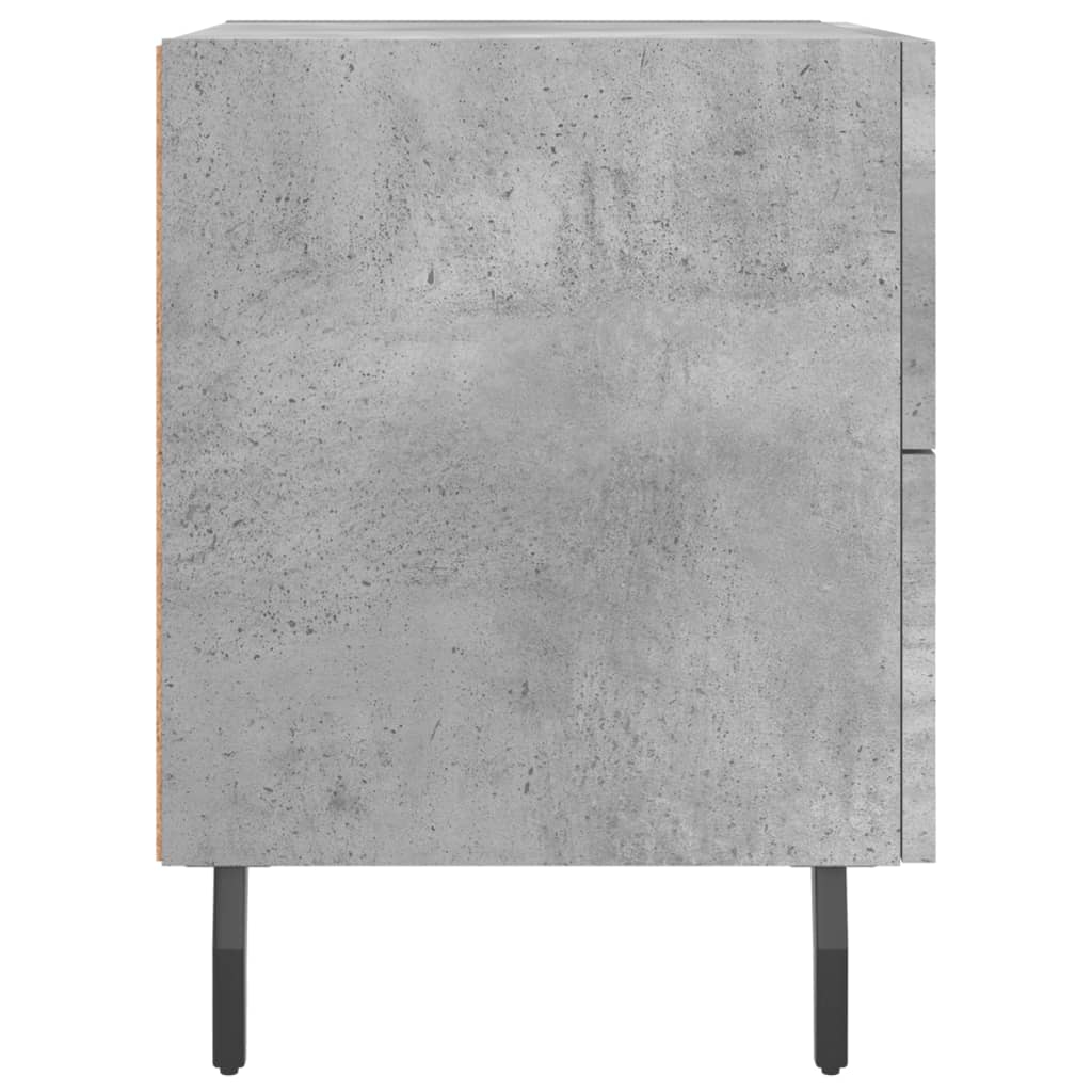 Comodino Grigio Cemento 40x35x47,5 cm in Legno Multistrato 827348