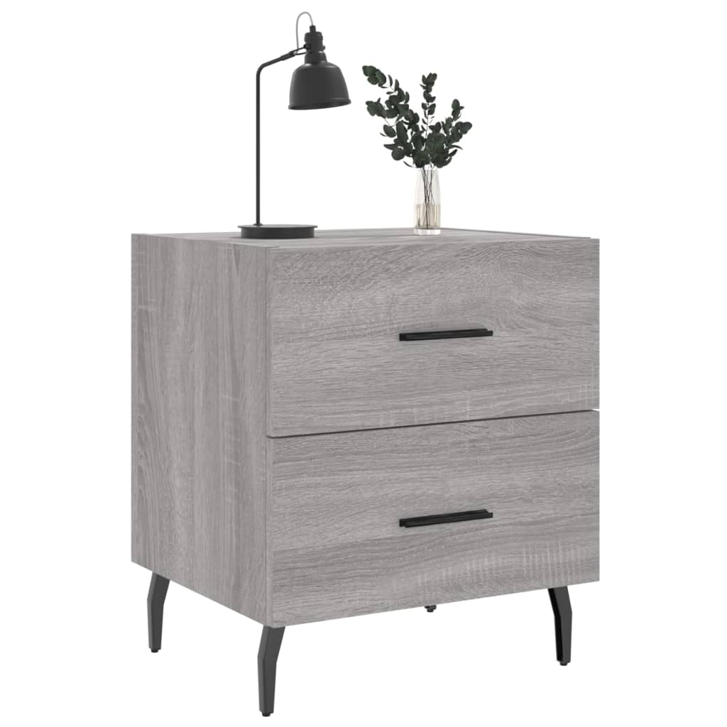 Comodini 2 pz Grigio Sonoma 40x35x47,5 cm in Legno Multistratocod mxl 80539