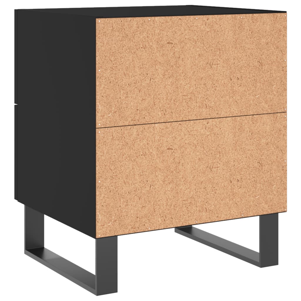 Comodini 2 pz Neri 40x35x47,5 cm in Legno Multistrato 827359