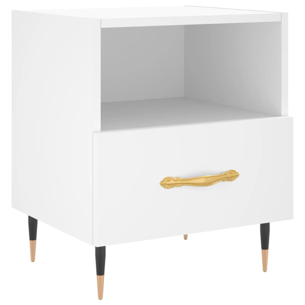 Comodino Bianco 40x35x47,5 cm in Legno Multistrato 827388