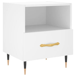 Comodino Bianco 40x35x47,5 cm in Legno Multistrato 827388