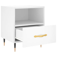 Comodino Bianco 40x35x47,5 cm in Legno Multistrato 827388