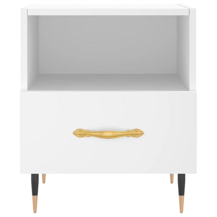 Comodino Bianco 40x35x47,5 cm in Legno Multistrato 827388