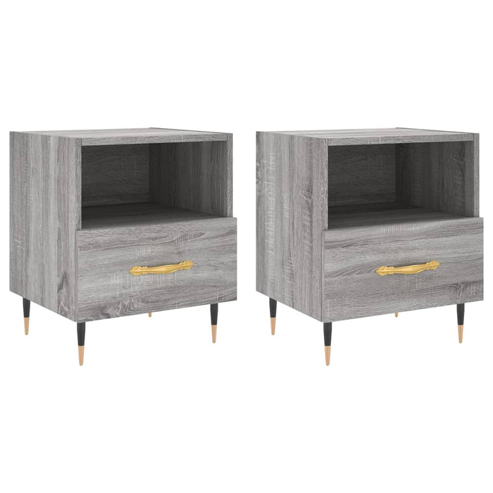 Comodini 2 pz Grigio Sonoma 40x35x47,5 cm in Legno Multistrato 827401