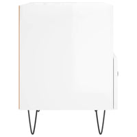 Comodino Bianco Lucido 40x35x47,5 cm in Legno Multistrato 827424