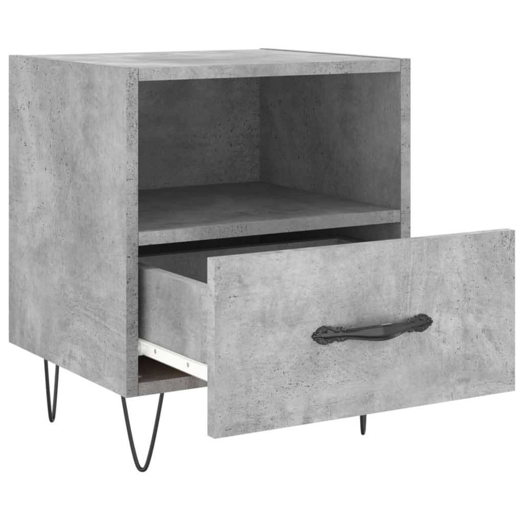 Comodino Grigio Cemento 40x35x47,5 cm in Legno Multistrato 827428