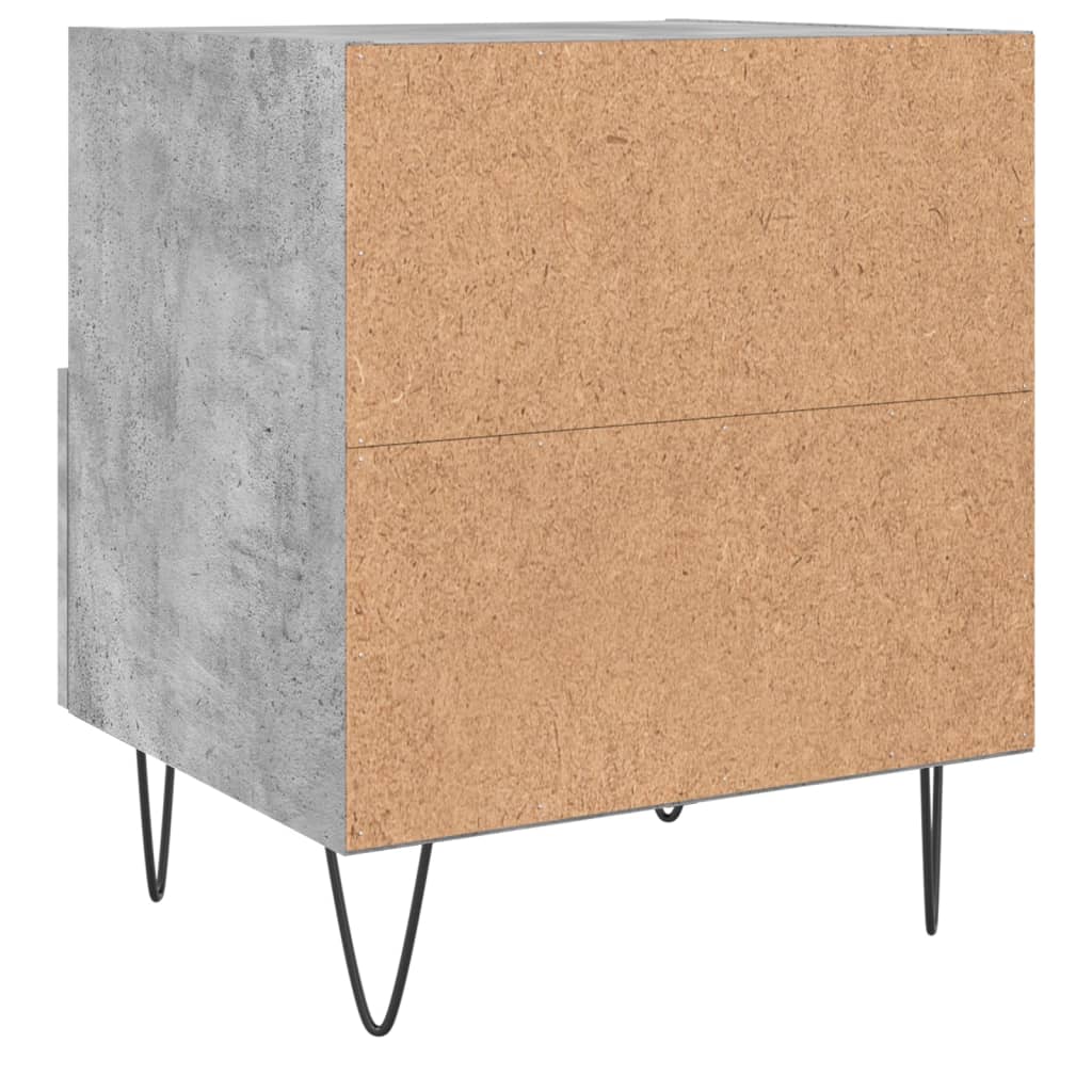 Comodino Grigio Cemento 40x35x47,5 cm in Legno Multistrato 827428