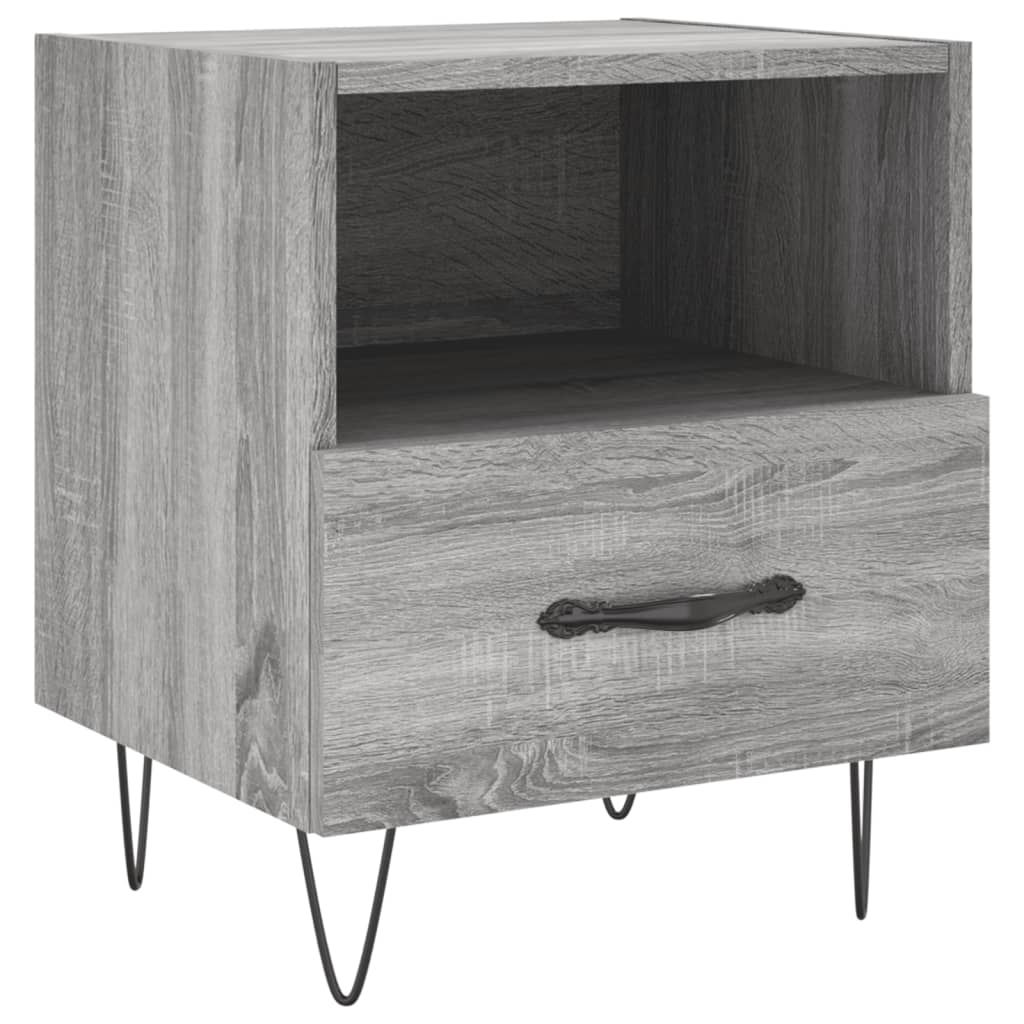 Comodino Grigio Sonoma 40x35x47,5 cm in Legno Multistrato 827432